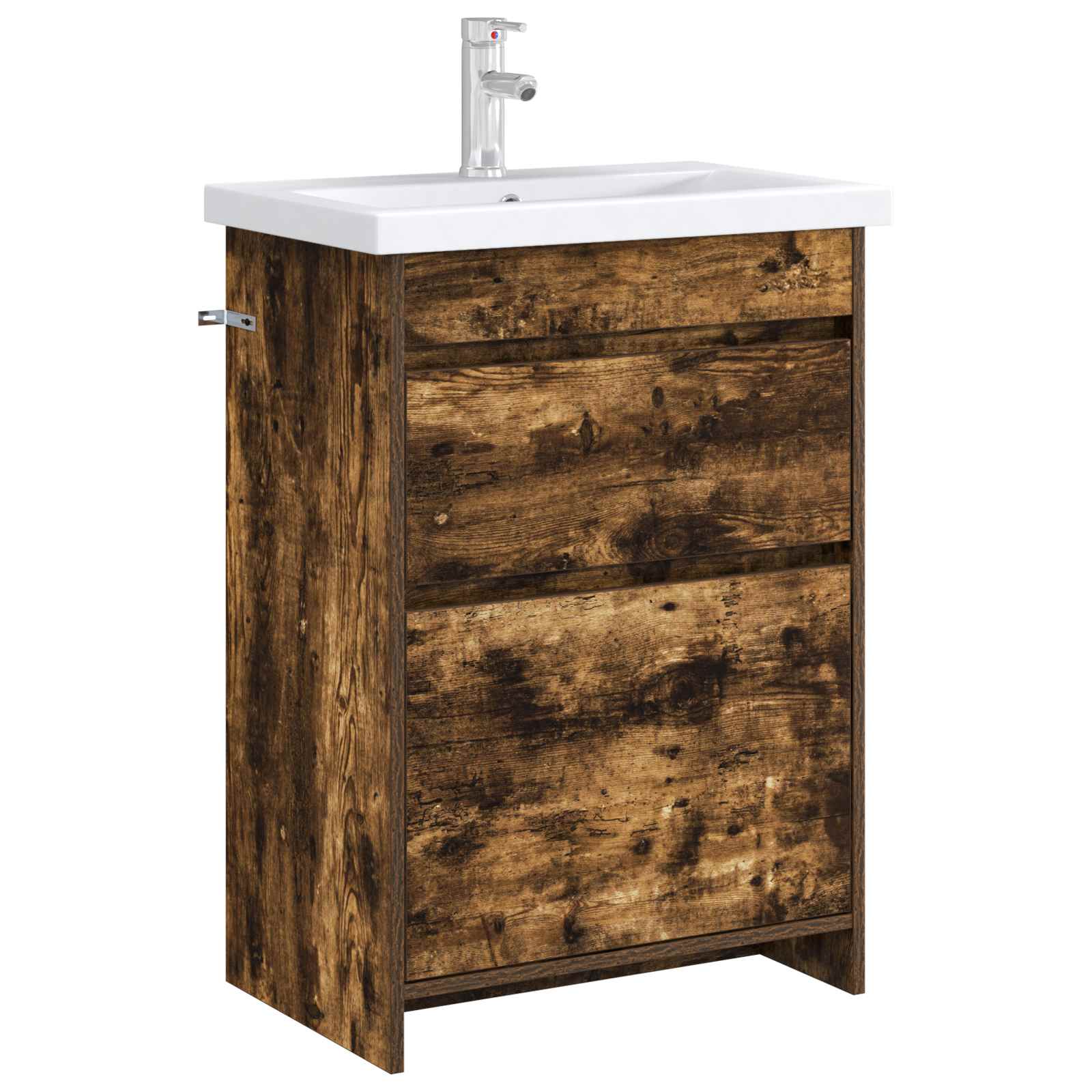 vidaXL Bathroom Under Sink Cabinet Smoked Oak 56 x 37.5 x 81 cm 3