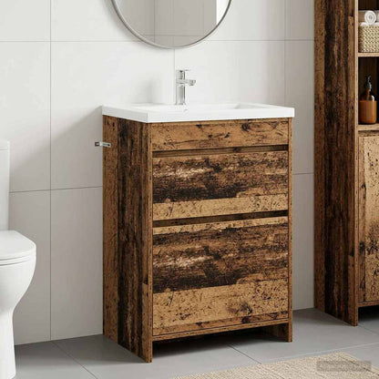 vidaXL Bathroom Under Sink Cabinet Old Wood 56 x 37.5 x 81 cm 1