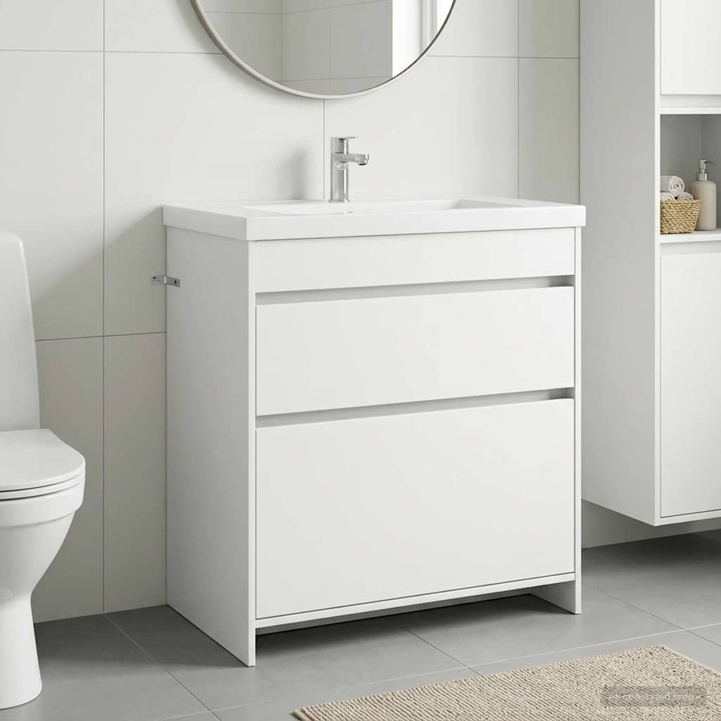 Bathroom under Sink Cabinet White 78.5 x 37.5 x 81 cm
