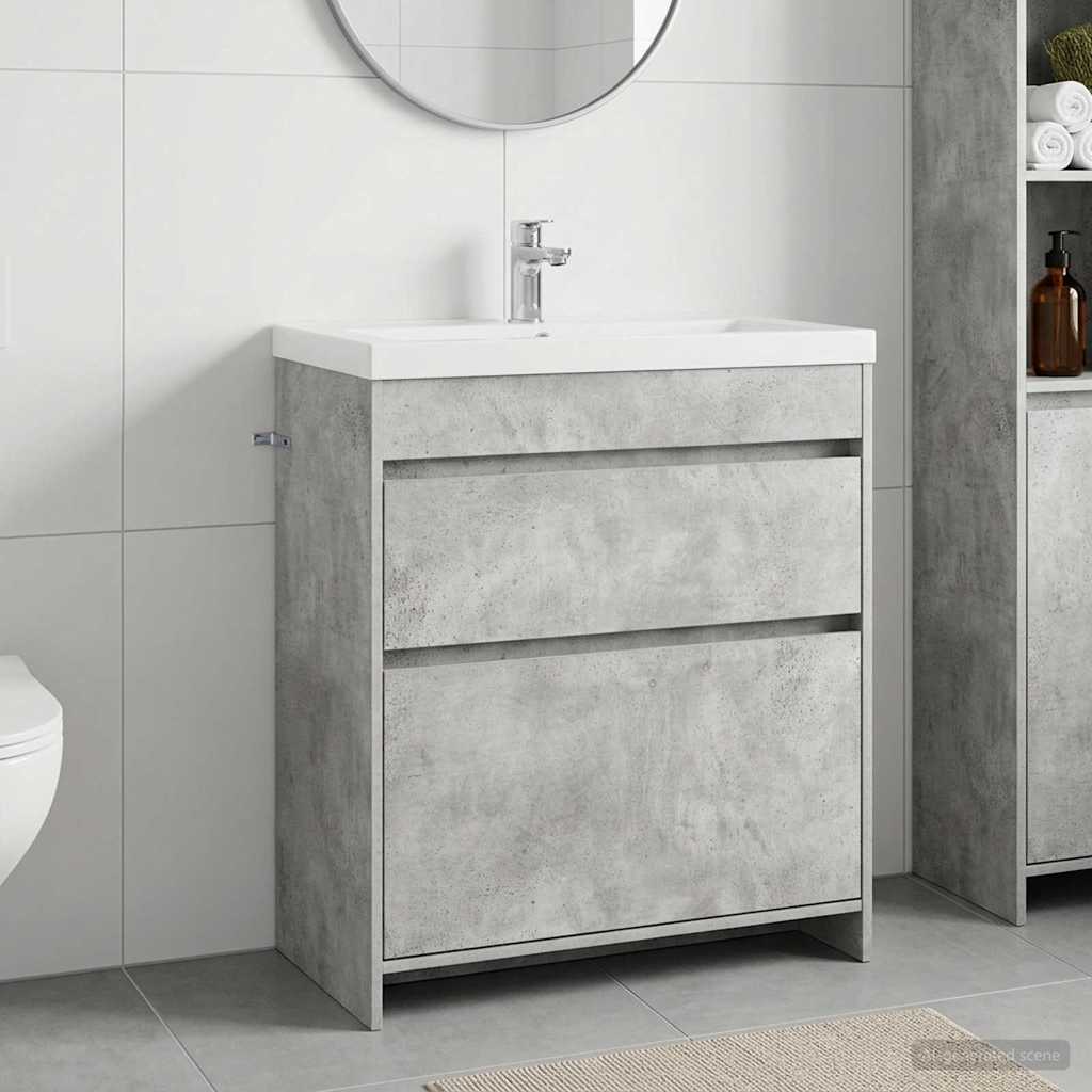 vidaXL Bathroom Under Sink Cabinet Concrete Grey 78.5 x 37.5 x 81 cm 1