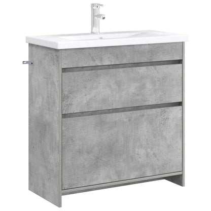 vidaXL Bathroom Under Sink Cabinet Concrete Grey 78.5 x 37.5 x 81 cm 3