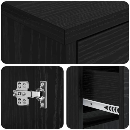 vidaXL Bathroom Cabinet Black Oak 35 x 36.5 x 85 cm Engineered Wood 6