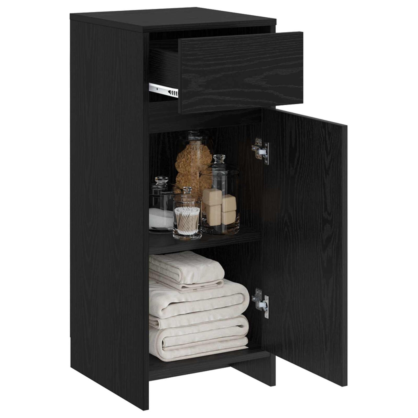 vidaXL Bathroom Cabinet Black Oak 35 x 36.5 x 85 cm Engineered Wood 3