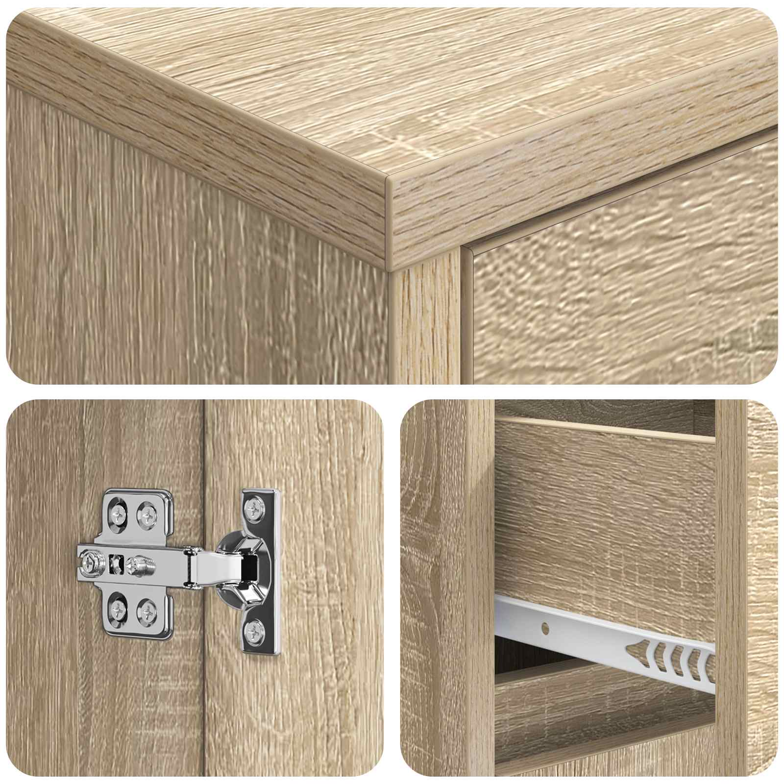 vidaXL Bathroom Cabinet Sonoma Oak 35 x 36.5 x 85 cm Engineered Wood 6