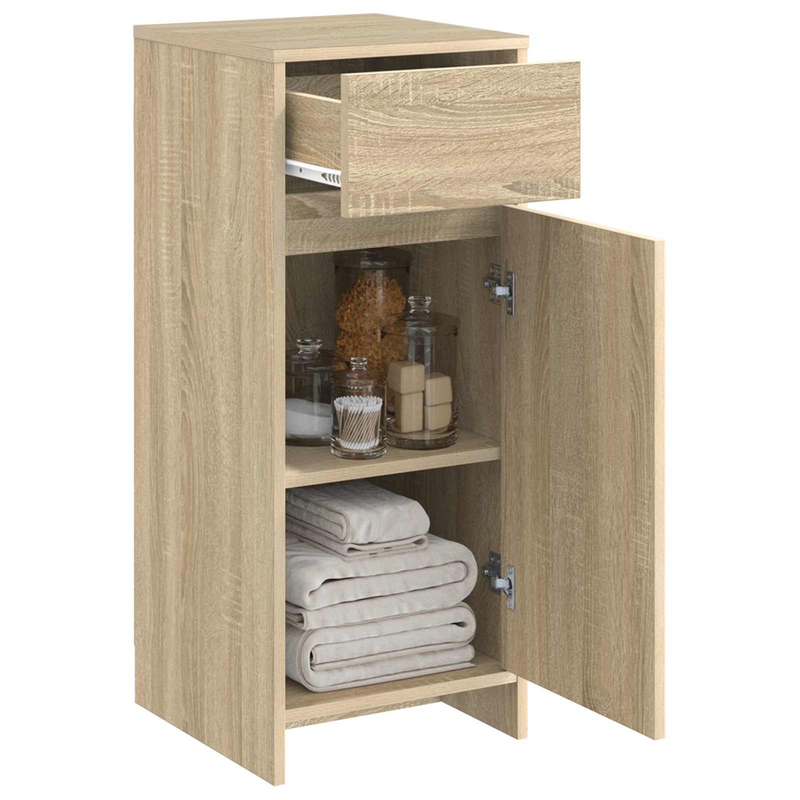 vidaXL Bathroom Cabinet Sonoma Oak 35 x 36.5 x 85 cm Engineered Wood 3