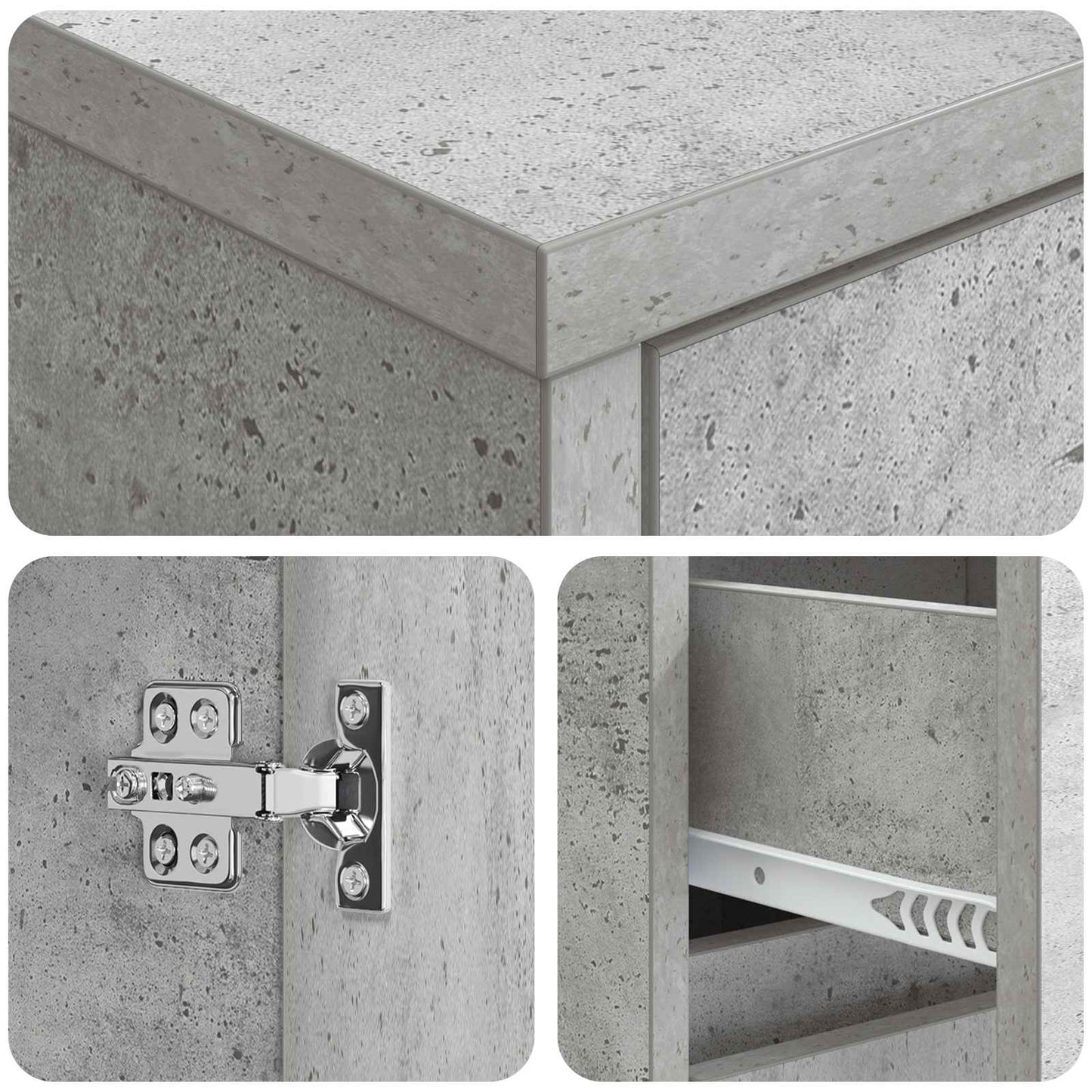 vidaXL Bathroom Cabinet Concrete Grey 35 x 36.5 x 85 cm 6