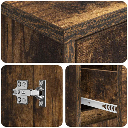 vidaXL Bathroom Cabinet Smoked Oak 35 x 36.5 x 85 cm Engineered Wood 6