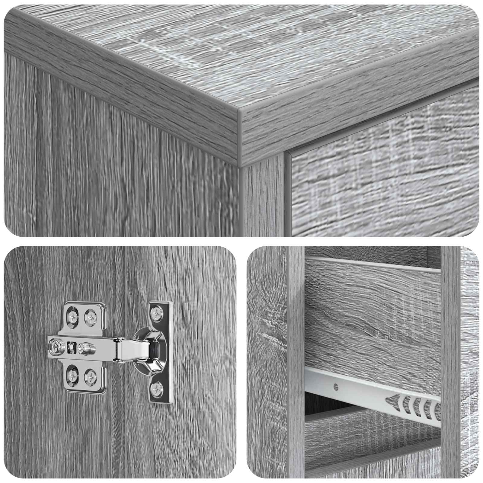 vidaXL Bathroom Cabinet Grey Sonoma 35 x 36.5 x 85 cm Engineered Wood 6