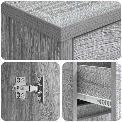 vidaXL Bathroom Cabinet Grey Sonoma 35 x 36.5 x 85 cm Engineered Wood 6