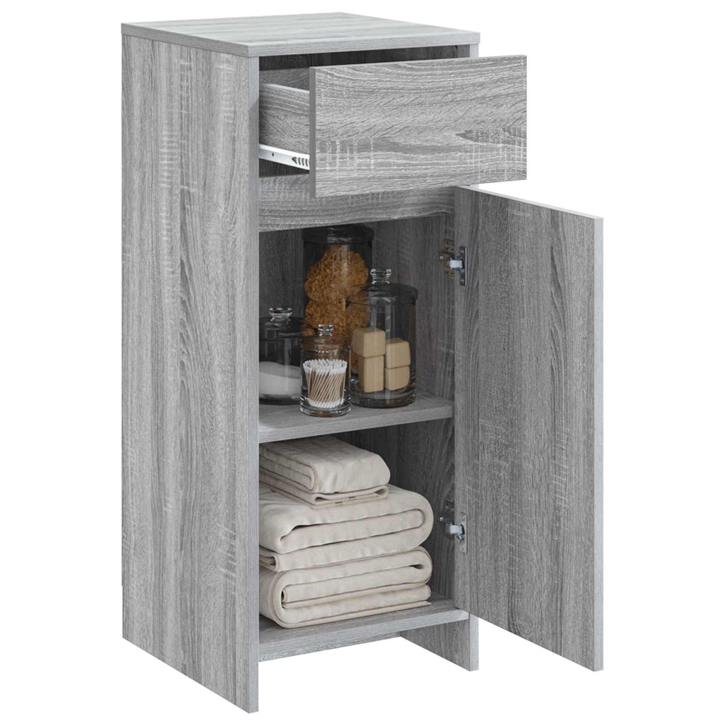 vidaXL Bathroom Cabinet Grey Sonoma 35 x 36.5 x 85 cm Engineered Wood 3