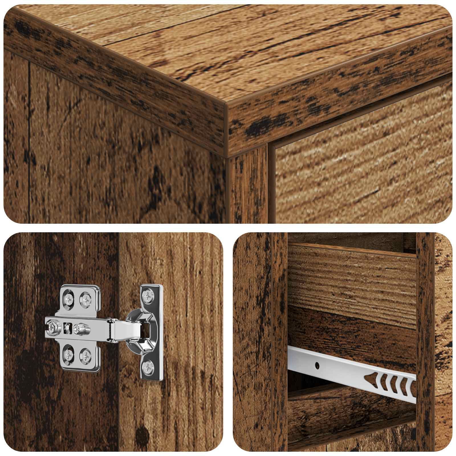 vidaXL Bathroom Cabinet Old Wood 35 x 36.5 x 85 cm Engineered Wood 6