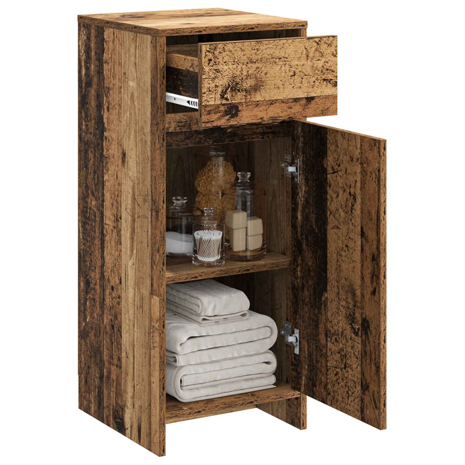 vidaXL Bathroom Cabinet Old Wood 35 x 36.5 x 85 cm Engineered Wood 3