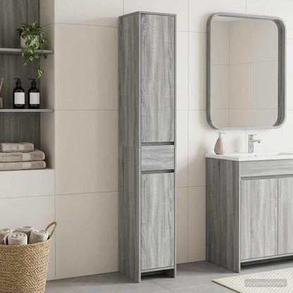 Bathroom Cabinet 30 x 33 x 190 cm Engineered Wood Grey sonoma