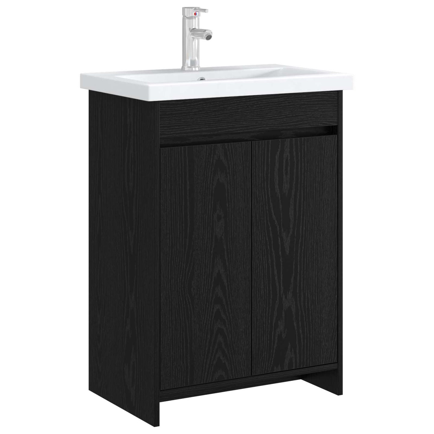 vidaXL Bathroom Under Sink Cabinet Black Oak 56 x 37.5 x 81 cm 3