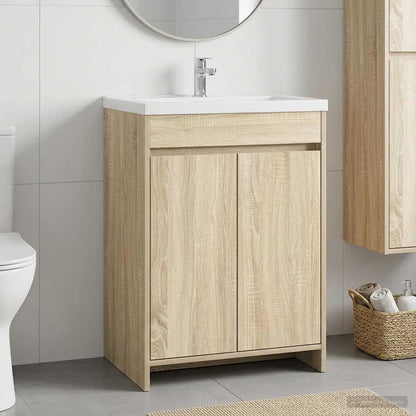 vidaXL Bathroom Under Sink Cabinet Sonoma Oak 56 x 37.5 x 81 cm 1