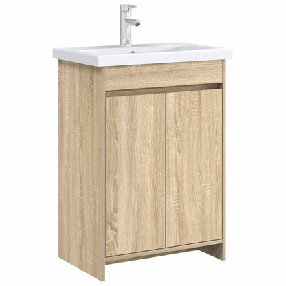 vidaXL Bathroom Under Sink Cabinet Sonoma Oak 56 x 37.5 x 81 cm 3