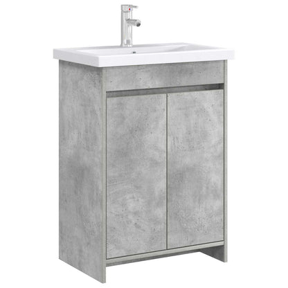 vidaXL Bathroom Under Sink Cabinet Concrete Grey 56 x 37.5 x 81 cm 3