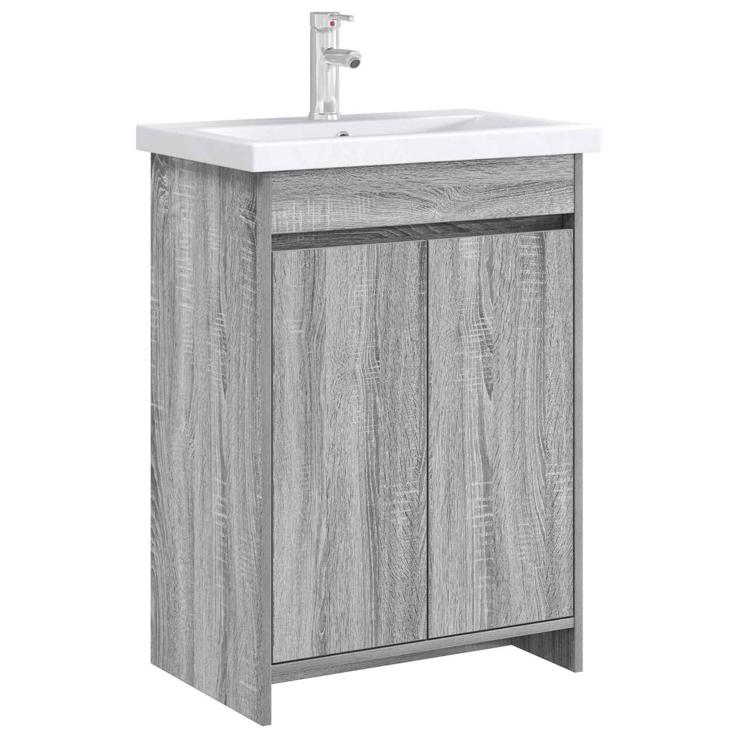 vidaXL Bathroom Under Sink Cabinet Grey Sonoma 56 x 37.5 x 81 cm 3