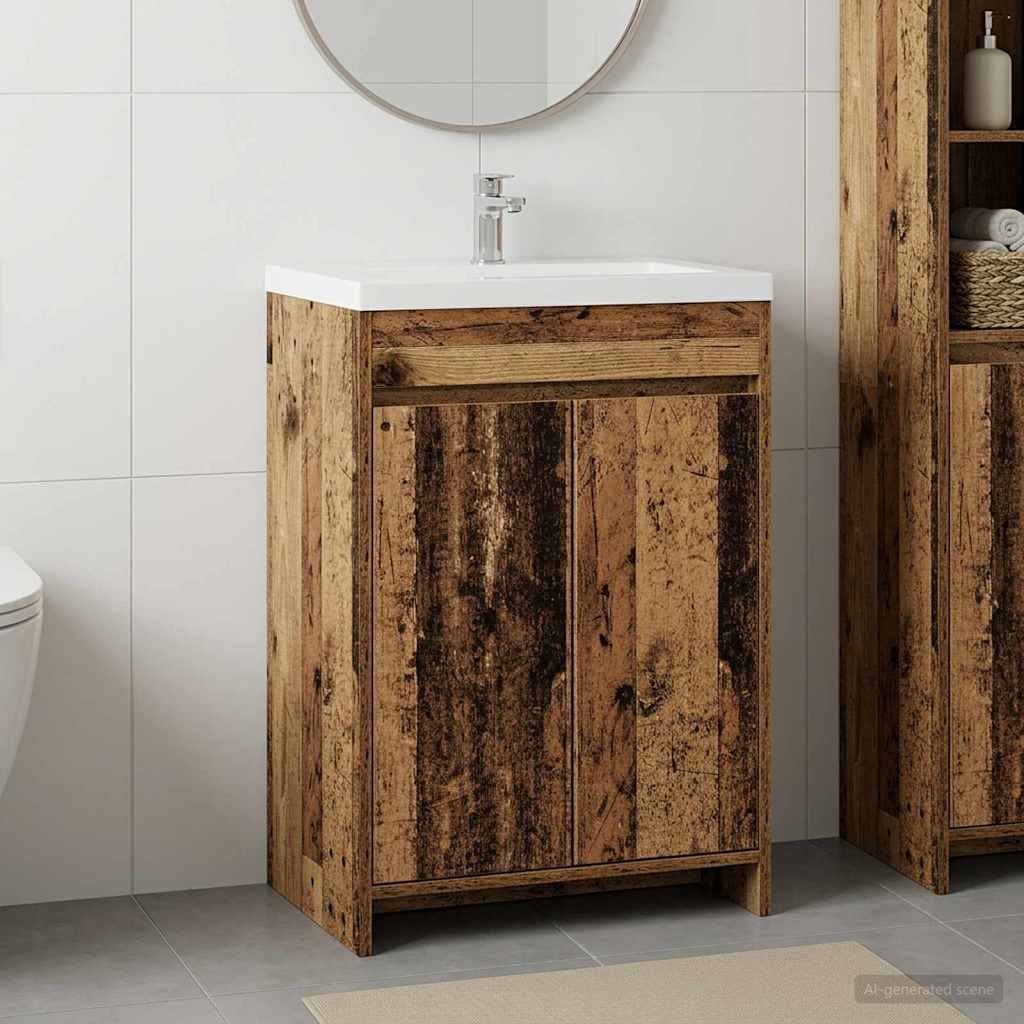 vidaXL Bathroom Under Sink Cabinet Old Wood 56 x 37.5 x 81 cm 1