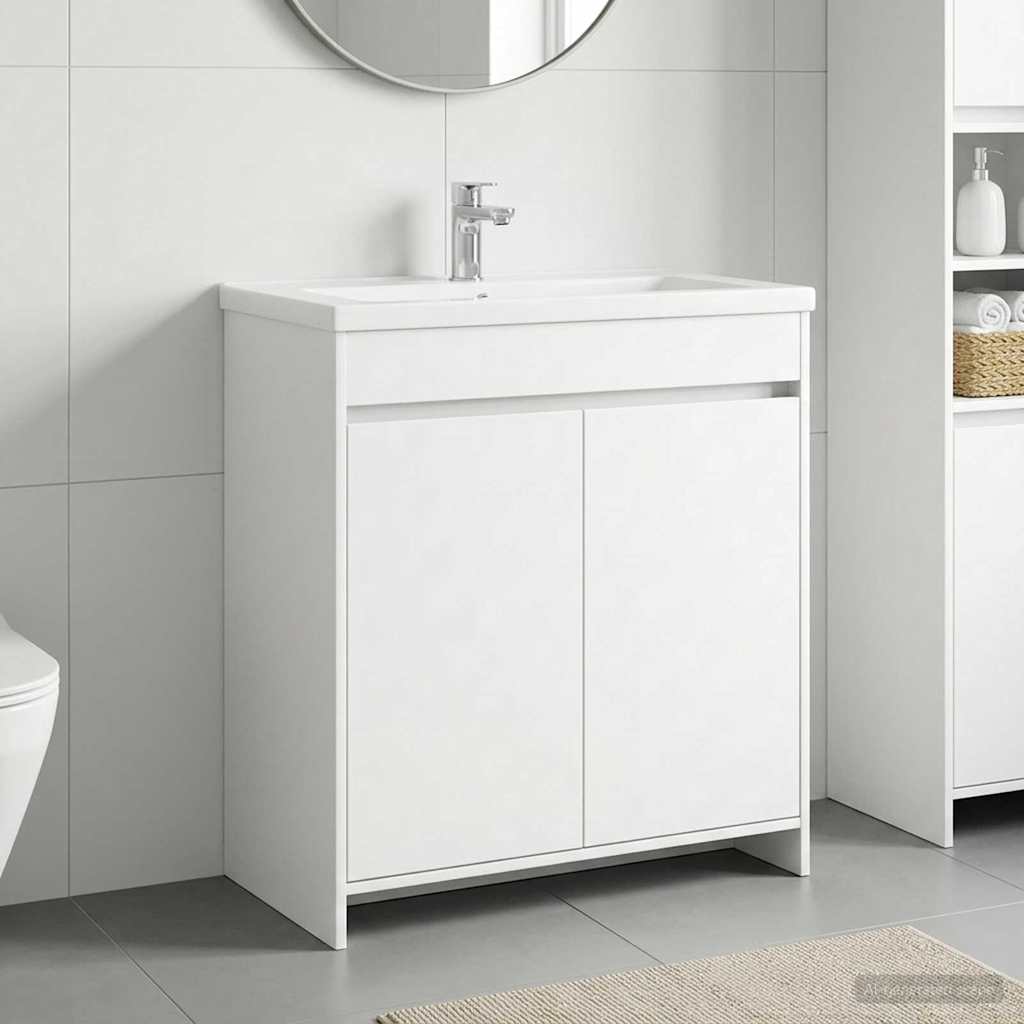vidaXL Bathroom Under Sink Cabinet White 78.5 x 37.5 x 81 cm 1