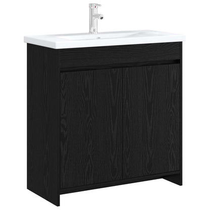 vidaXL Bathroom Under Sink Cabinet Black Oak 78.5 x 37.5 x 81 cm 3