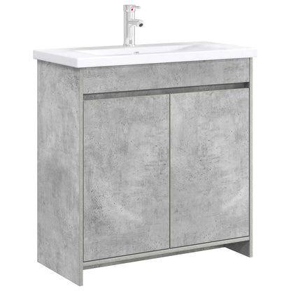 vidaXL Bathroom Under Sink Cabinet Concrete Grey 78.5 x 37.5 x 81 cm 3