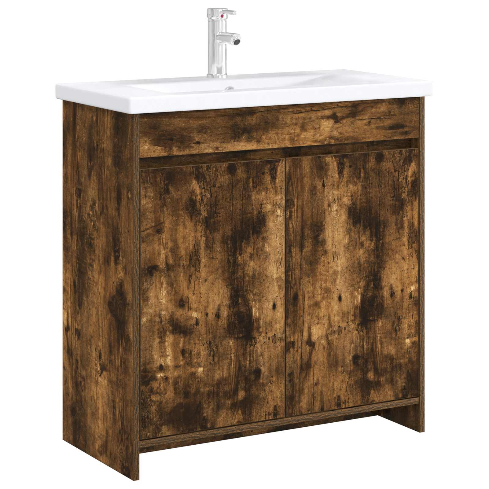 vidaXL Bathroom Under Sink Cabinet Smoked Oak 78.5 x 37.5 x 81 cm 3