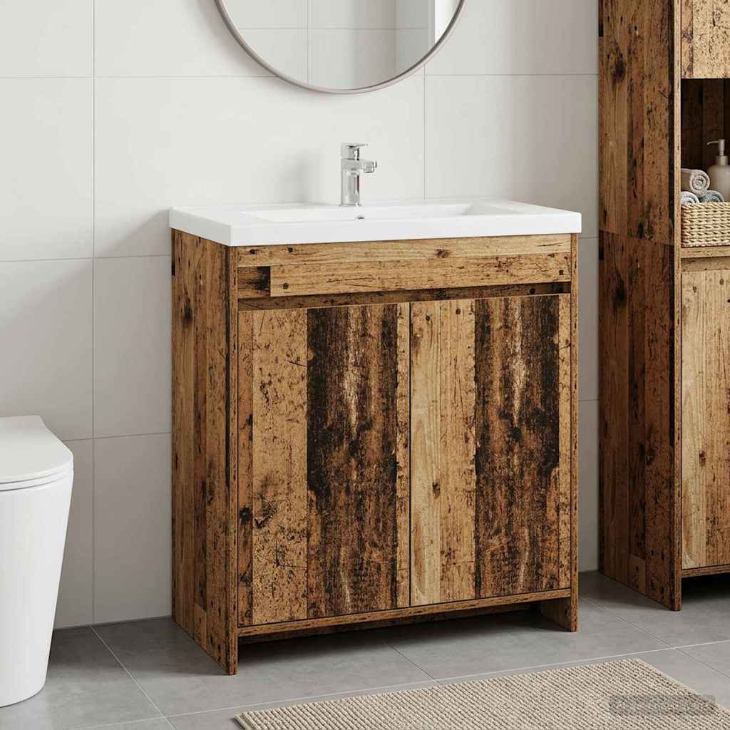 vidaXL Bathroom Under Sink Cabinet Old Wood 78.5 x 37.5 x 81 cm 1