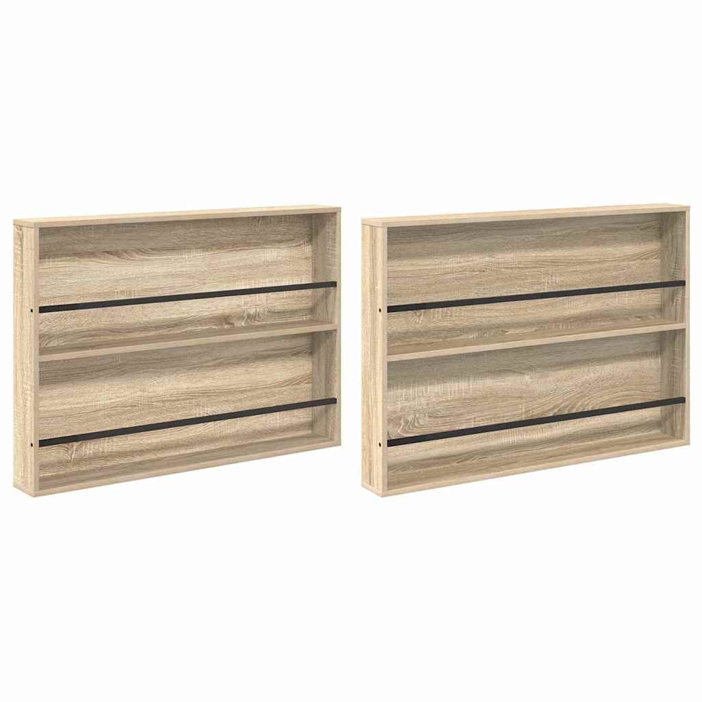vidaXL Magazine Rack 2 pcs Sonoma Oak 100 x 12 x 70 cm Engineered Wood 2