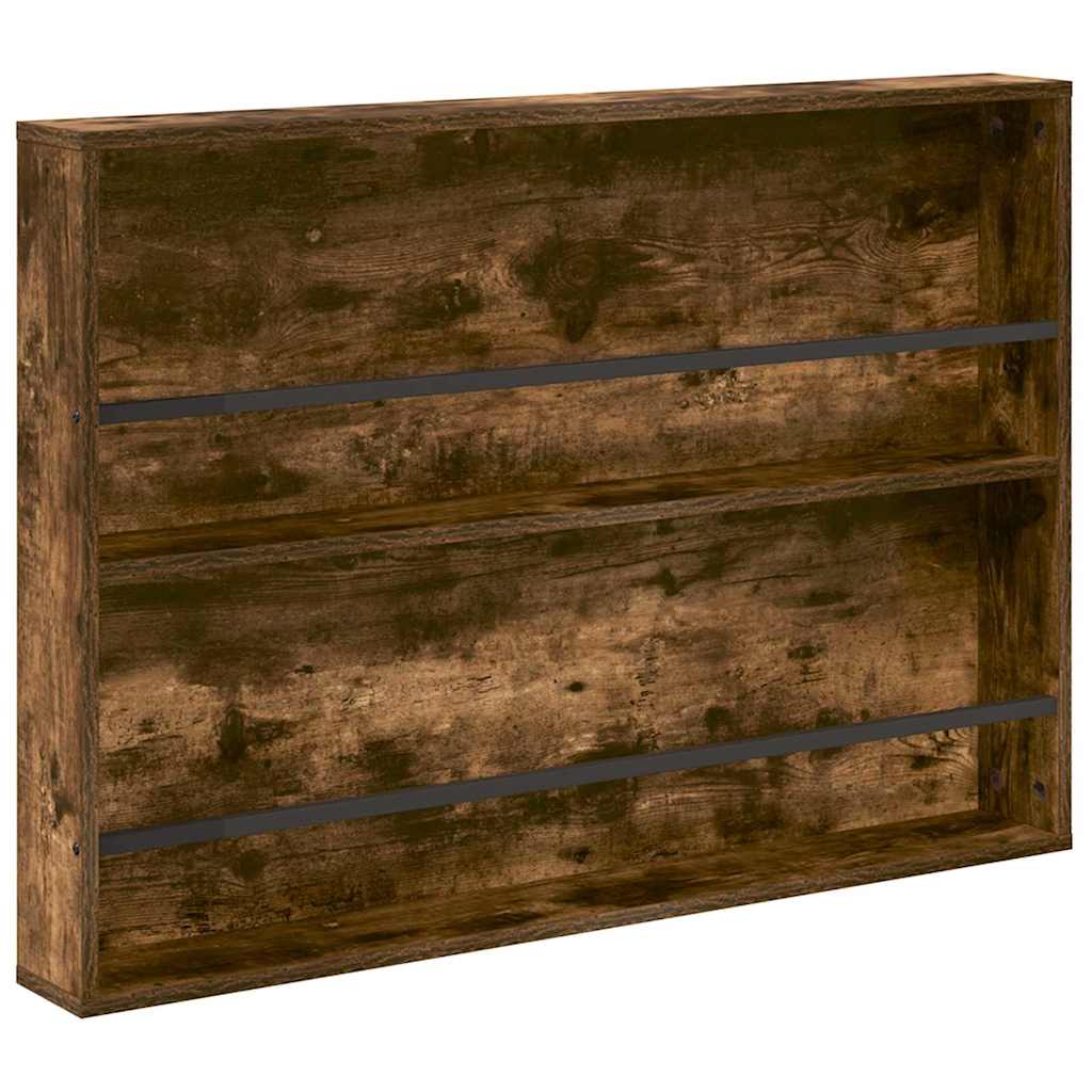vidaXL Magazine Rack 2 pcs Smoked Oak 100 x 12 x 70 cm Engineered Wood 5