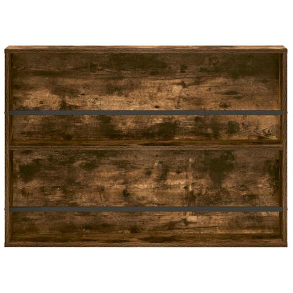 vidaXL Magazine Rack 2 pcs Smoked Oak 100 x 12 x 70 cm Engineered Wood 6