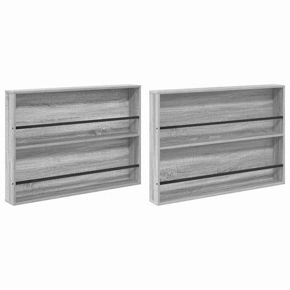 vidaXL Magazine Rack with Shelf 2 pcs Grey Sonoma 100 x 12 x 70 cm 2