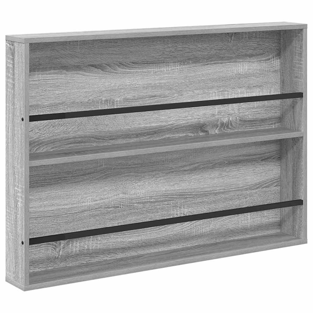 vidaXL Magazine Rack with Shelf 2 pcs Grey Sonoma 100 x 12 x 70 cm 5