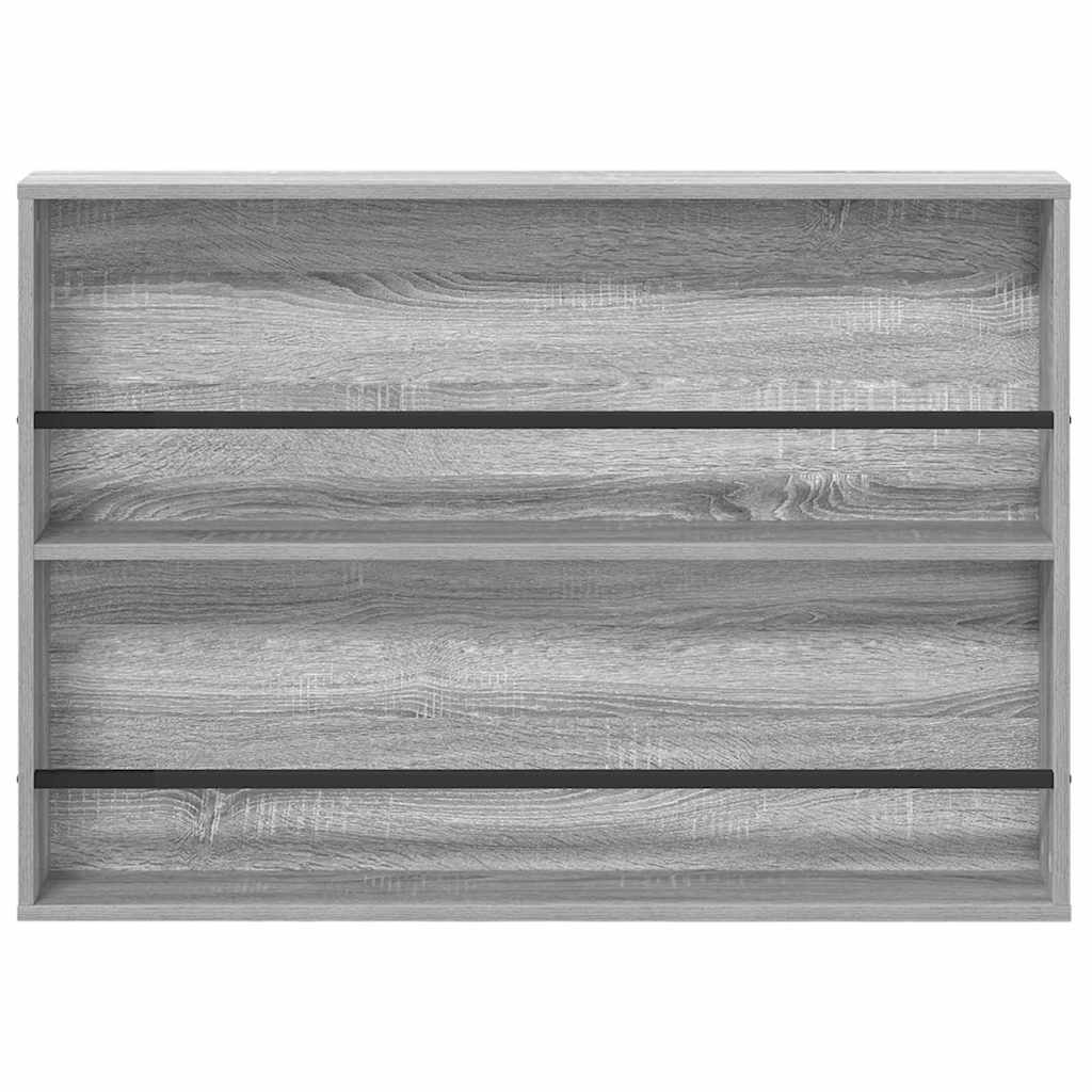 vidaXL Magazine Rack with Shelf 2 pcs Grey Sonoma 100 x 12 x 70 cm 6