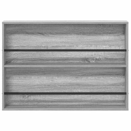 vidaXL Magazine Rack with Shelf 2 pcs Grey Sonoma 100 x 12 x 70 cm 6