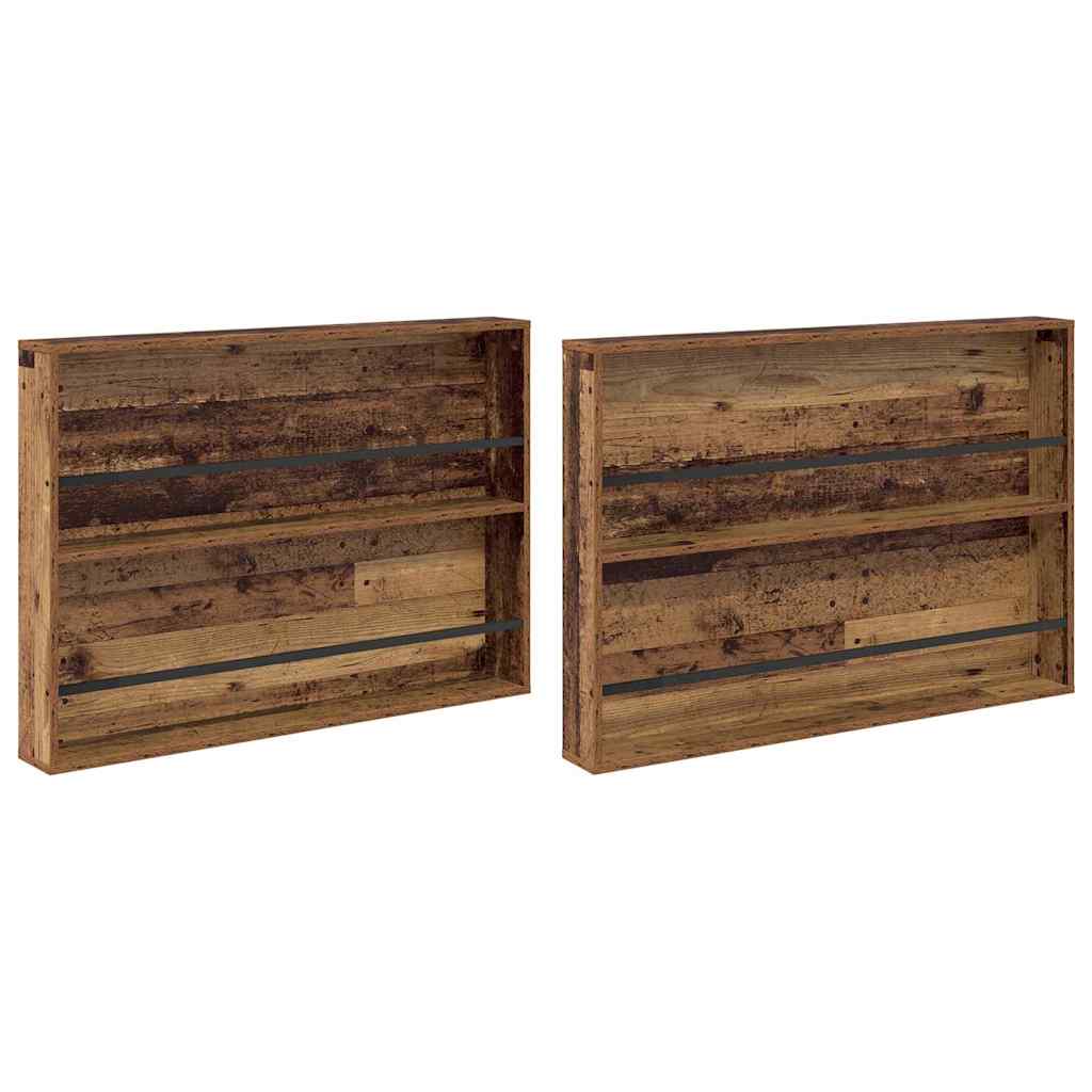 vidaXL Magazine Rack 2 pcs Old Wood 100 x 12 x 70 cm Engineered Wood 2