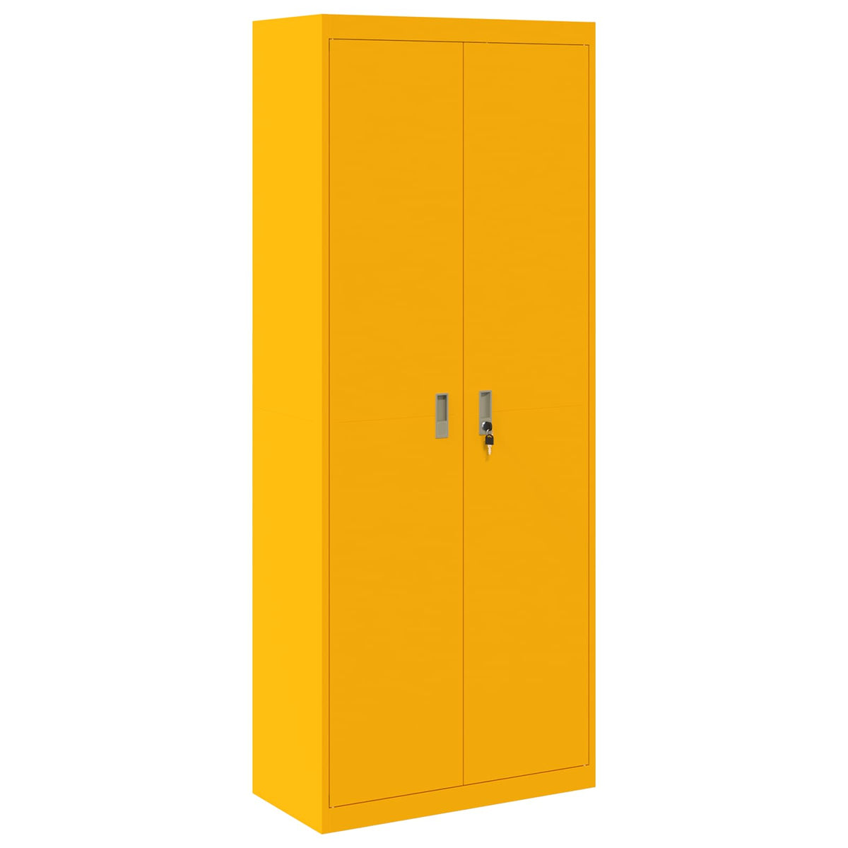 Storage Cabinet Steel Width 80 cm Mustard Yellow 200 cm