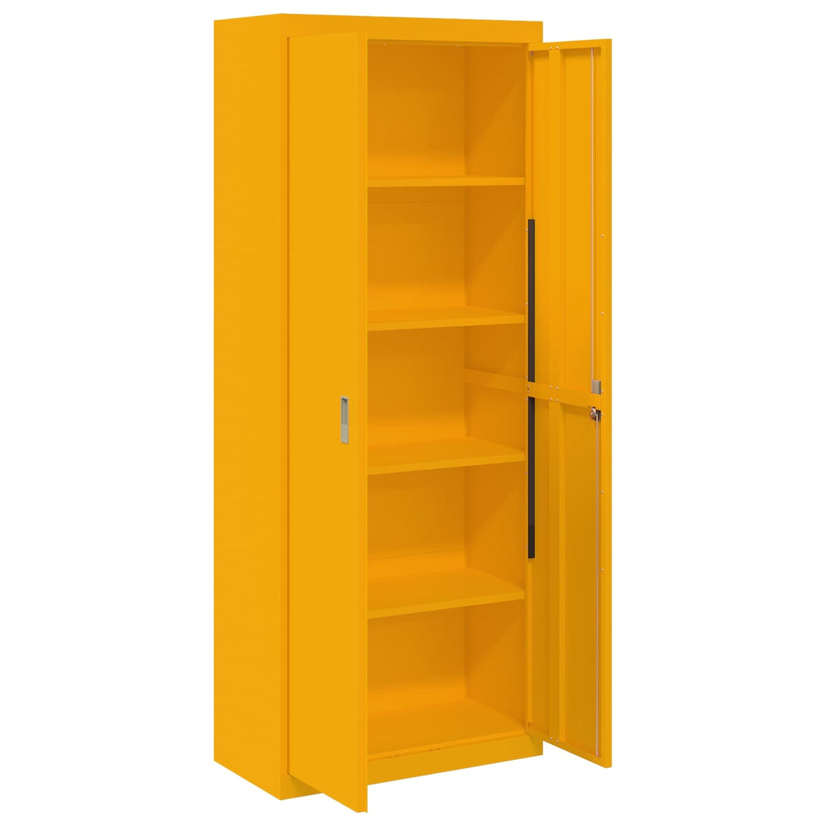 Storage Cabinet Steel Width 80 cm Mustard Yellow 200 cm