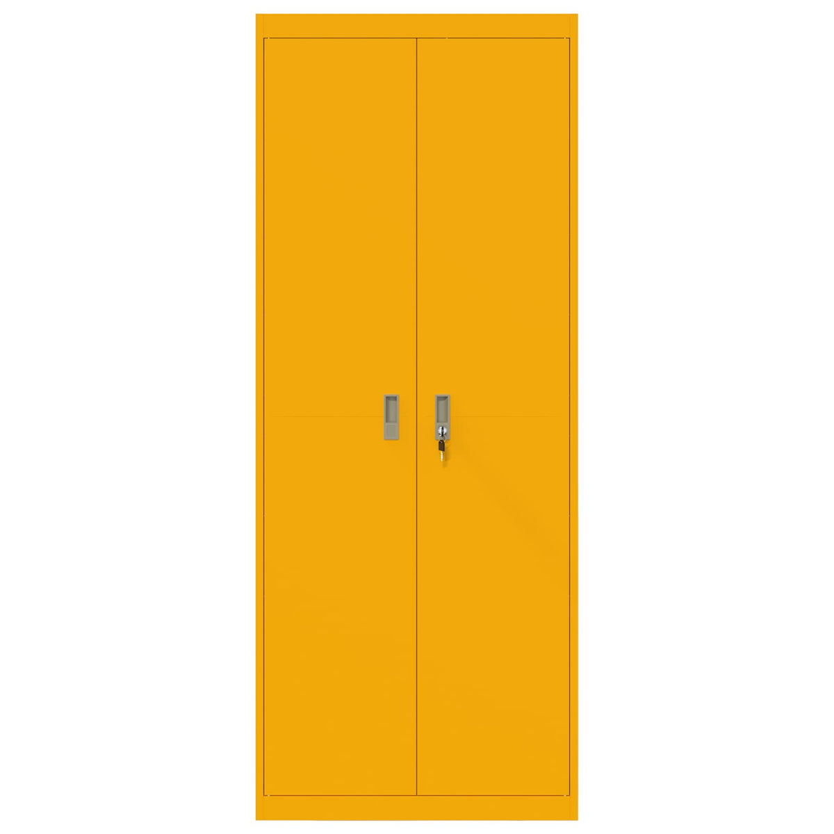 Storage Cabinet Steel Width 80 cm Mustard Yellow 200 cm