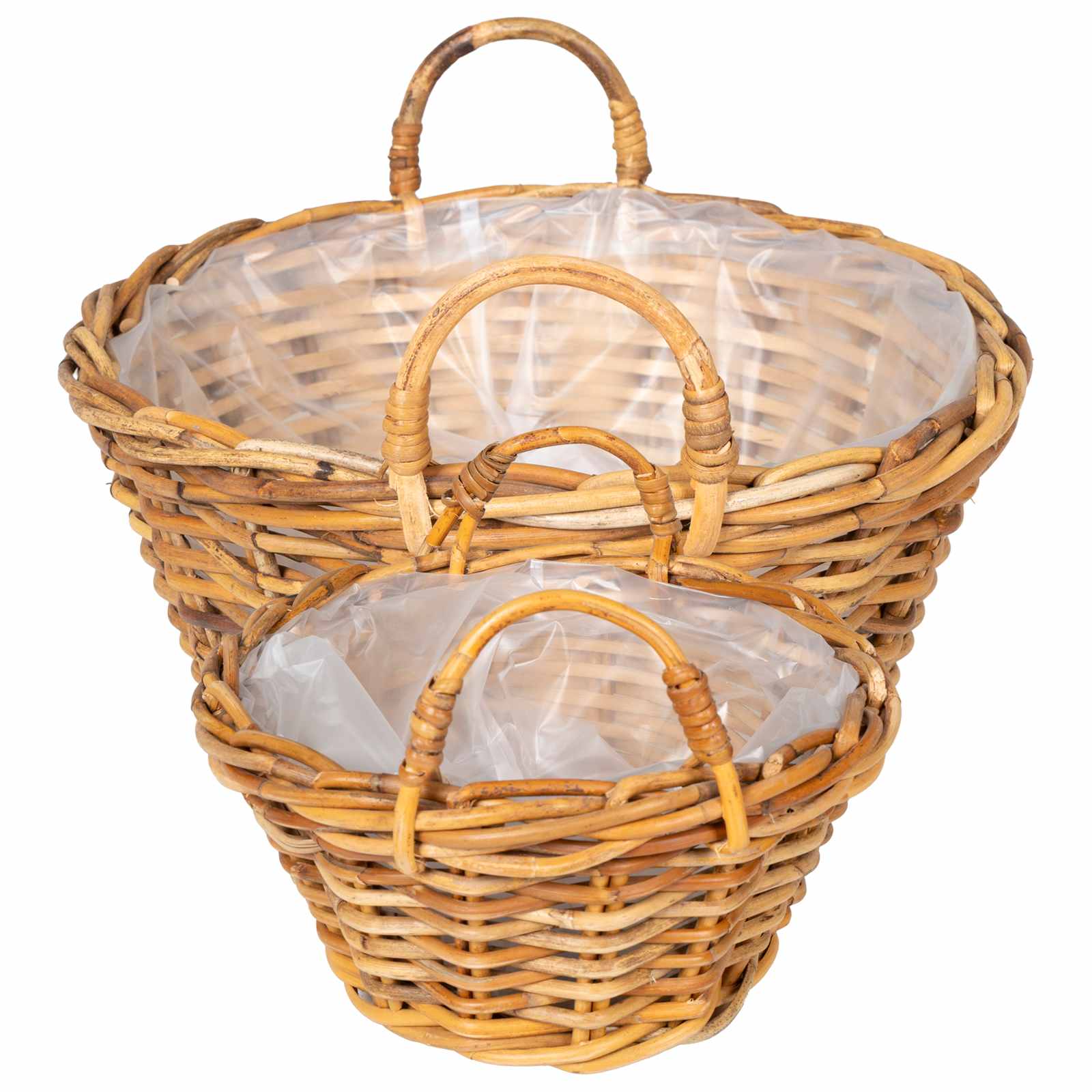 vidaXL Planter Basket GENDT 2 pcs Natural Brown Kubu Rattan 5