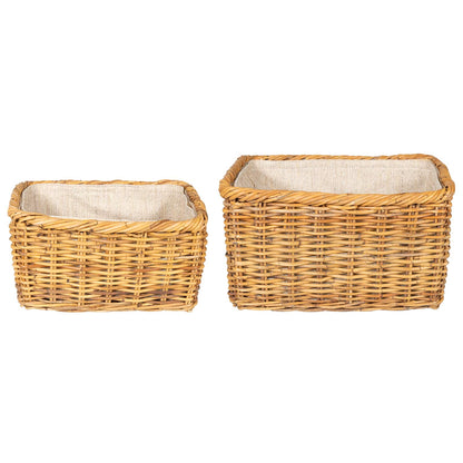 vidaXL Firewood Basket GENDT 2 pcs Natural Brown Kubu Rattan 5
