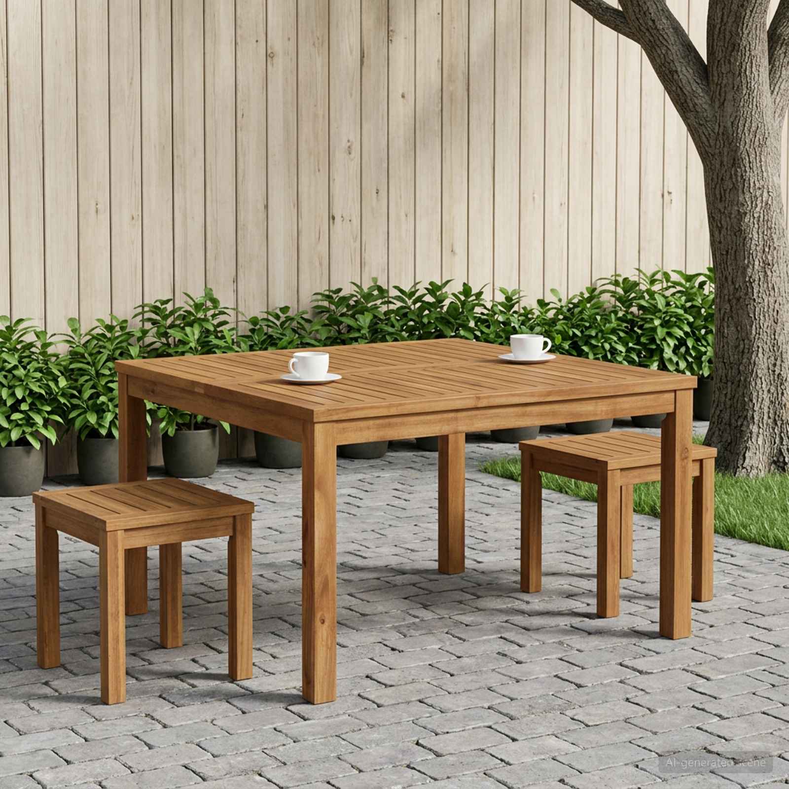 vidaXL Coffee Table Natural 80 x 80.5 x 45 cm Solid Acacia Wood 3
