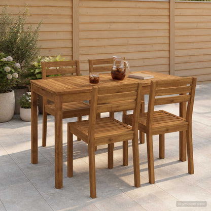 vidaXL Garden Dinner Table Natural 108.5 x 55 x 75 cm 1
