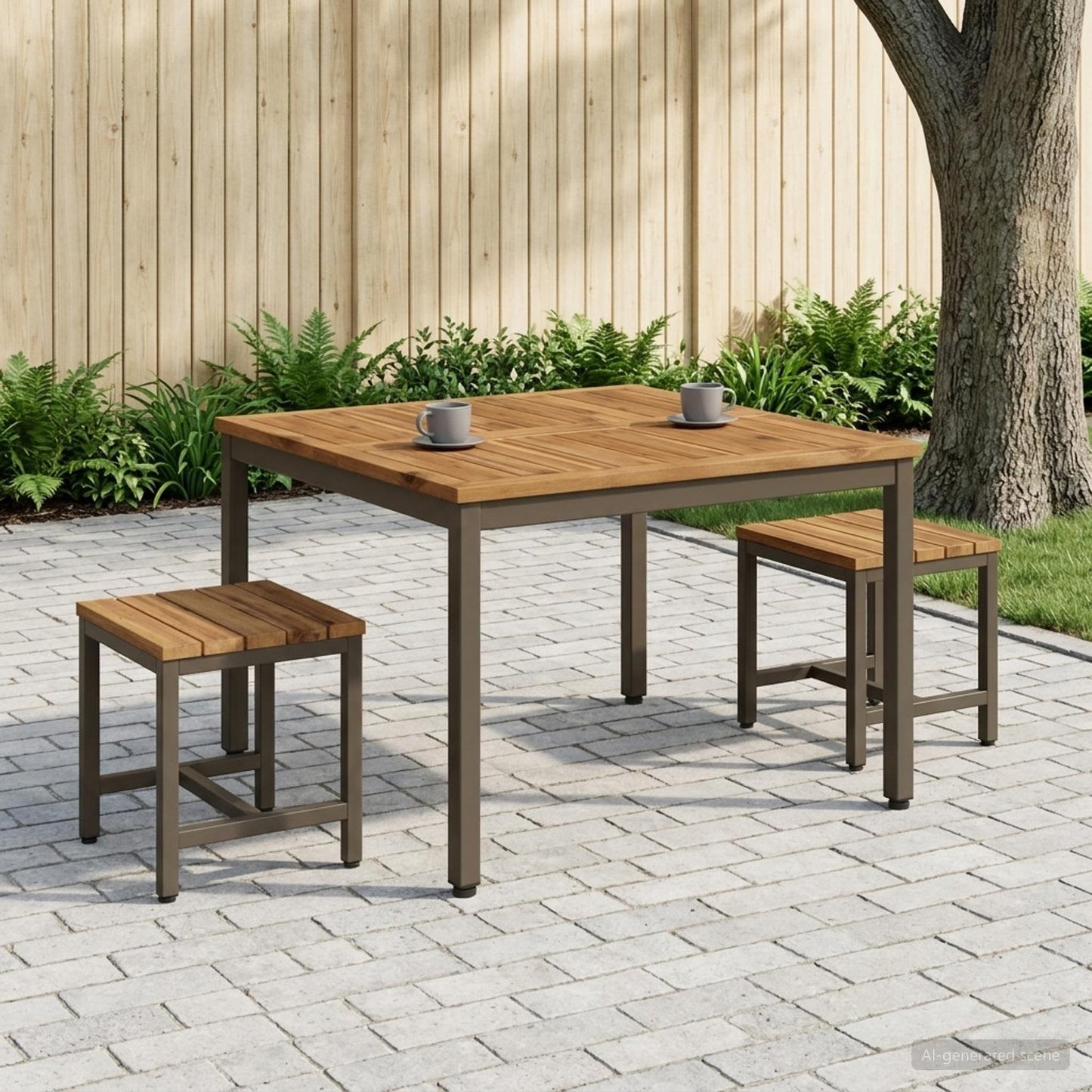 vidaXL Coffee Table Natural and Coffee 80 x 80.5 x 45 cm 1