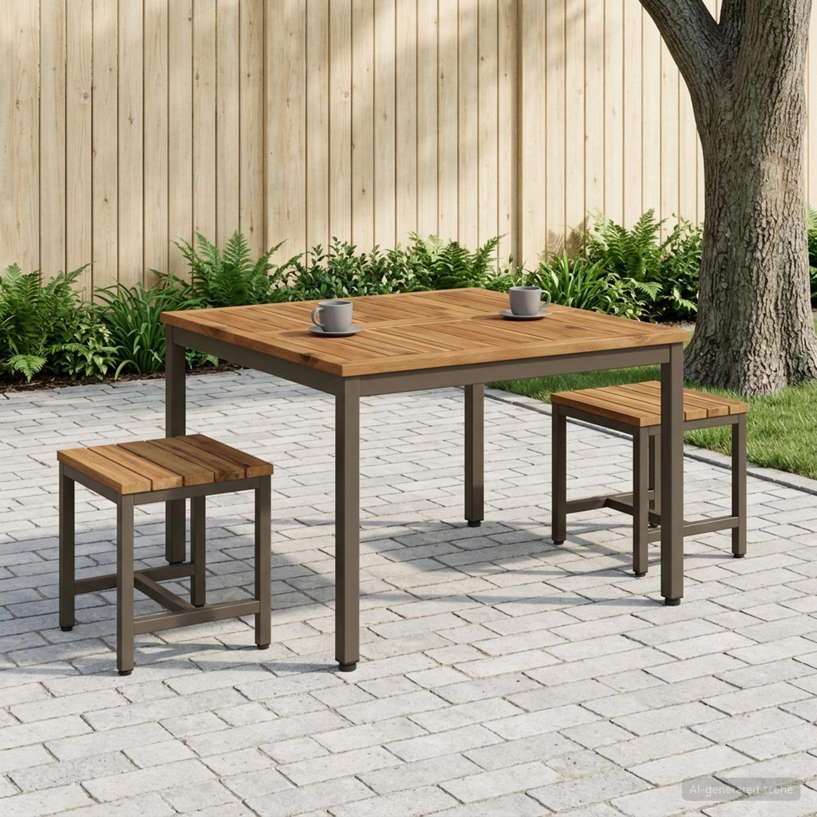 vidaXL Coffee Table Natural and Coffee 80 x 80.5 x 45 cm 1