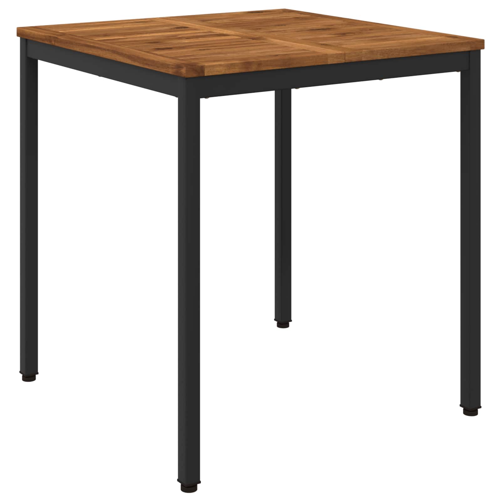 vidaXL Garden Dinner Table Natural and Black 70 x 68.5 x 75 cm 2