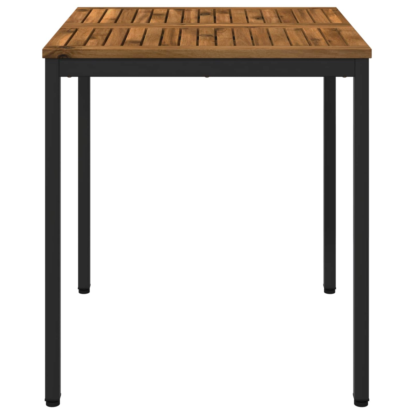 vidaXL Garden Dinner Table Natural and Black 70 x 68.5 x 75 cm 3
