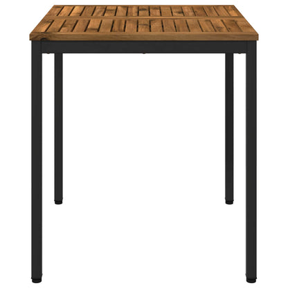 vidaXL Garden Dinner Table Natural and Black 70 x 68.5 x 75 cm 3