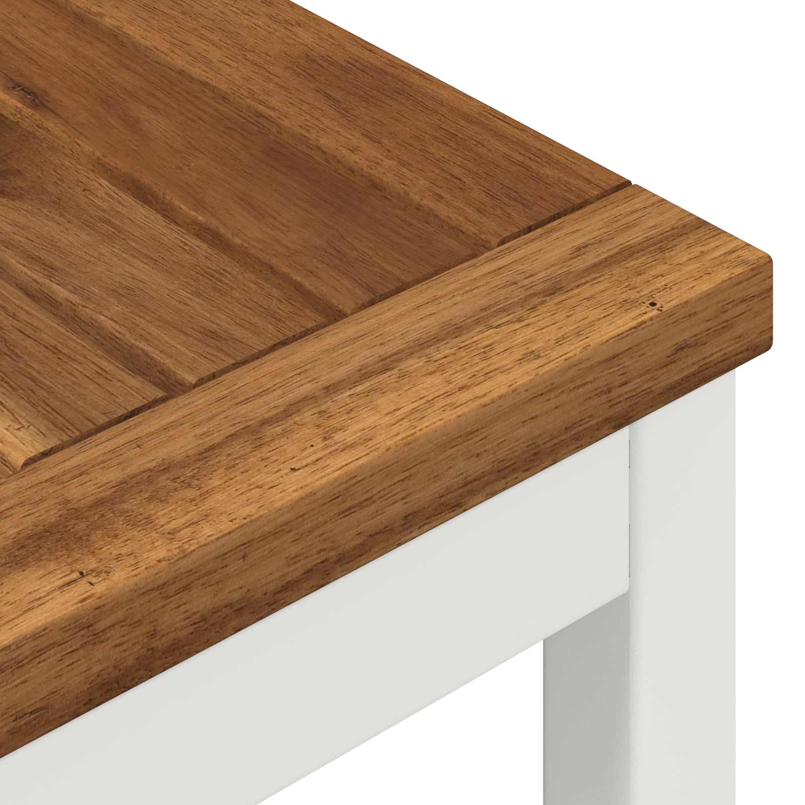 vidaXL Garden Dinner Table Natural and White 70 x 68.5 x 75 cm 5