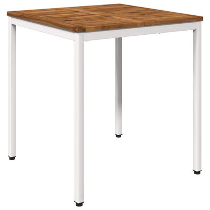 vidaXL Garden Dinner Table Natural and White 70 x 68.5 x 75 cm 2